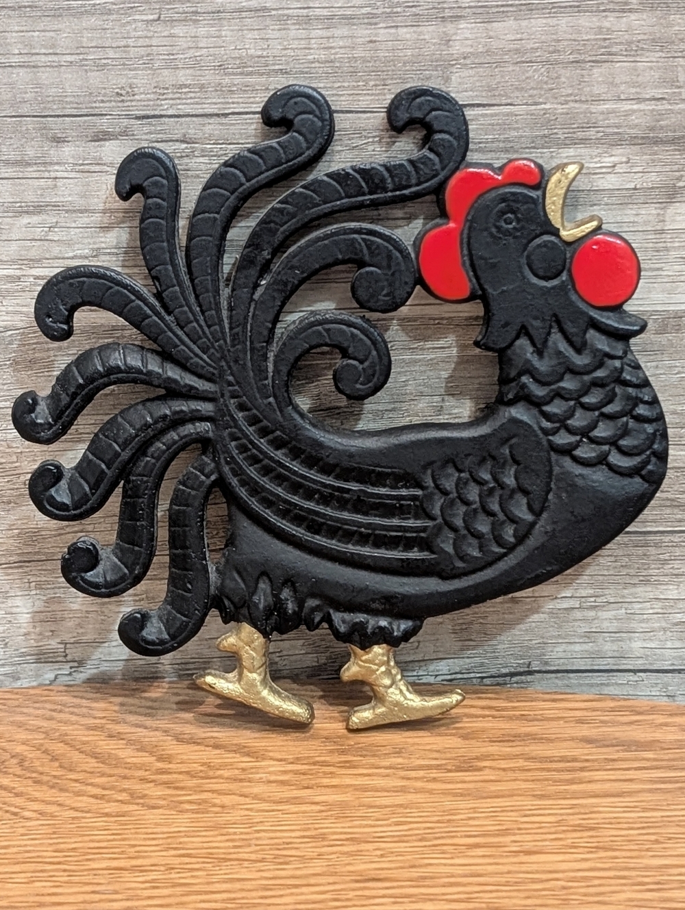 Vintage Wilton Products Cast Iron Rooster Trivet